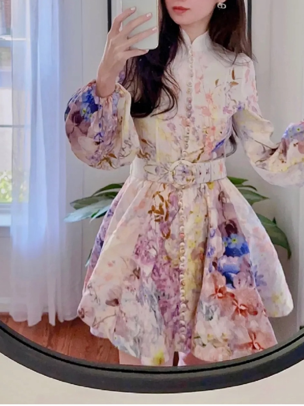 Zimmermann Rhythmic Floral Linen Mini Dress